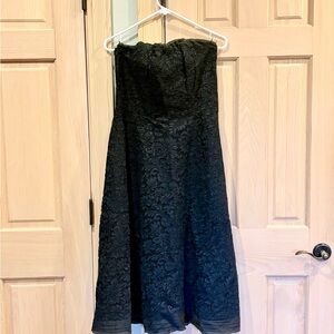 Robell Vintage Black Strapless Lace Dress